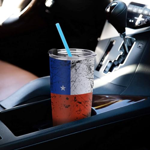 Portavasos para coche textura Black Grunge bandera Chile 4 piezas miniatura 7