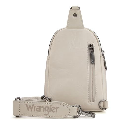 Image of Wrangler Small Sling Bag for Women, Leather Crossbody Bags Cross Body Purse Fanny Packs with Adjustable Strap for Gift