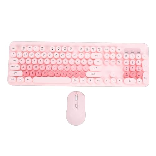 Jectse Kabellose Tastatur- und Maus-Kombination, 2,4 GHz, Runde...