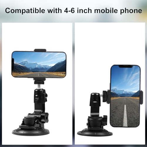 Image of PULUZ Car Suction Cup Mount for GoPro /Insta 360 /DJI Osmo Action Camera & 2.3-3.3 inch Phone, Windshield & Vehicle Window Mount Holder with Tripod Adapter