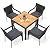 YITAHOME 5-Piece Patio Dining Set, Outdoor Wicker Conversation Furniture with Wooden Tabletop and Cushions, Wicker Square Dining Sets for Lawn Garden Backyard Deck