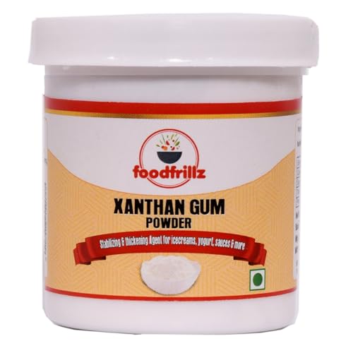 Image of foodfrillz Xanthan Gum Powder | Gluten Free Baking additive,thickening agent (50 g)