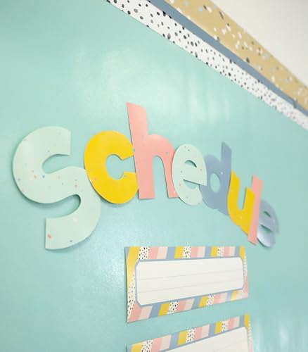 Image of Carson Dellosa We Belong 219 Piece 4 Inch Speckled Bulletin Board Letters for Classroom, Alphabet Letters, Numbers, Punctuation & Symbols, Cut Out Letters for Bulletin Boards