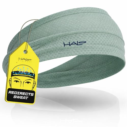Halo Headband AIR Series-Bandit - 4' Wide Pullover Headband Sweatband for Men and Women- Keeps Hair in Place and Sweat Off Your Face-Eucalyptus