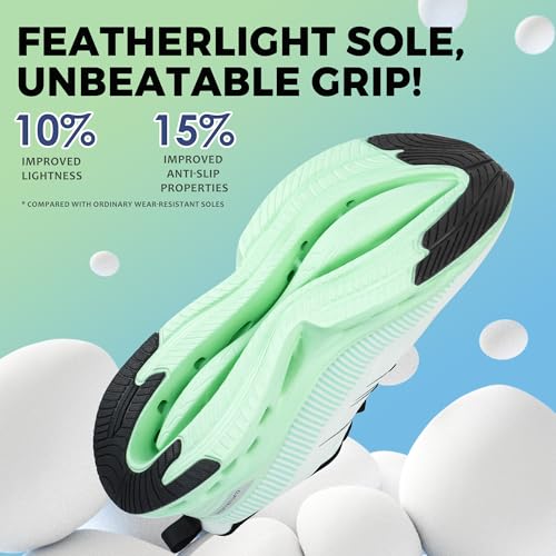 Hawkwell Men's Cloud Zero Active Running Walking Tennis Cushioning Shoes Breathable Lightweight Athletic Non Slip Cross Training Gym Tennis Jogging Workout Fashion Sneakers4