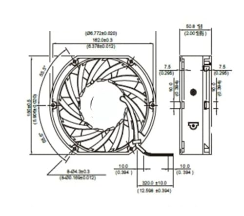 Compresseur d'air 48 V 17251 THB1548AG ventilateur axial