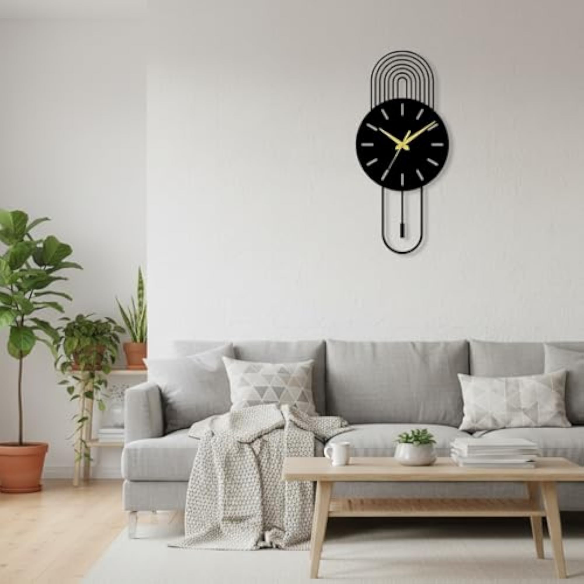 Modern Metal Wall Clock for Living Room Decor