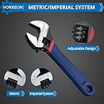 Adjustable wrench set 6-Inch 10-Inch, High-strength steel with heat treatment Spanner with wide jaw, Metric SAE Scales Wrench PVC non-slip handle for Handyman DIY, Plumbers, home maintenance - Image 4