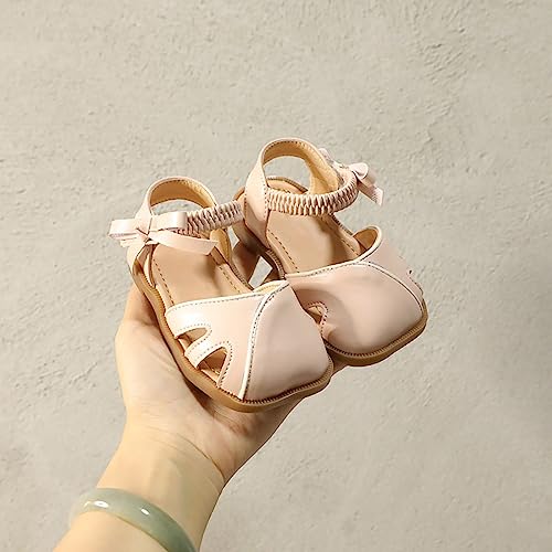 little girls sandal Toe Soft Bottom Solid Color Baby Princess Shoes Straps With On Bow Daily Casual Sandals4