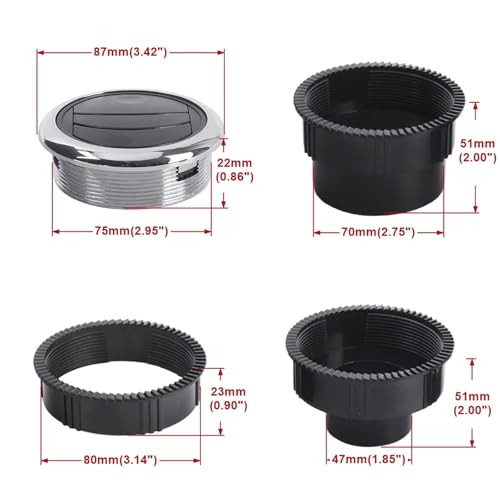 Rejilla de aire acondicionado para coche: soluci[o]n universal de 80mm para salpicadero 5