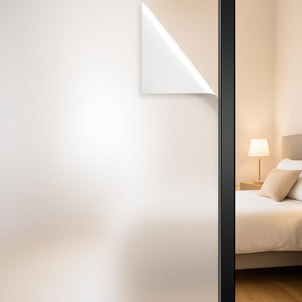 Abode Window Films | Frosted Glass Film for Windows (46x200 cm) | Ultimate Window Privacy Film | Static Cling Window Sticker for Home & Office | Elegant Opaque Window Film | No glue needed