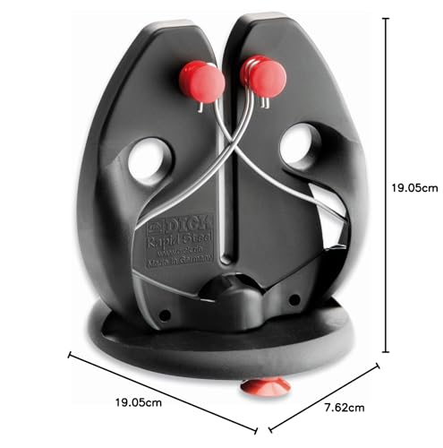 Foto von F. DICK Messerschärfer/Messerschleifer zum Durchziehen (spezielle Schärfstäbe, Standplatte mit Saugnapf, immer perfekter Winkel, manuelles einfaches Schärfen) Rapid Steel Action 9009200