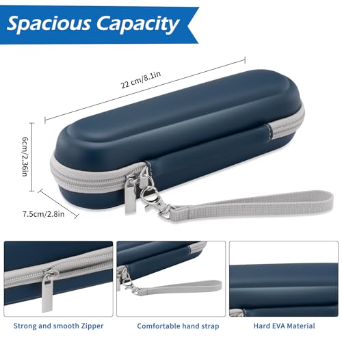 Image of Toothbrush Travel Case for Oral B /Oral-B Pro 1000 1500 5000 7000 & Philips Sonicare 4100 1100 5300 5100 6100 /iO Electric Toothbrush, Hard Protective Storage Bag, Deep Blue, M, Hard Travel