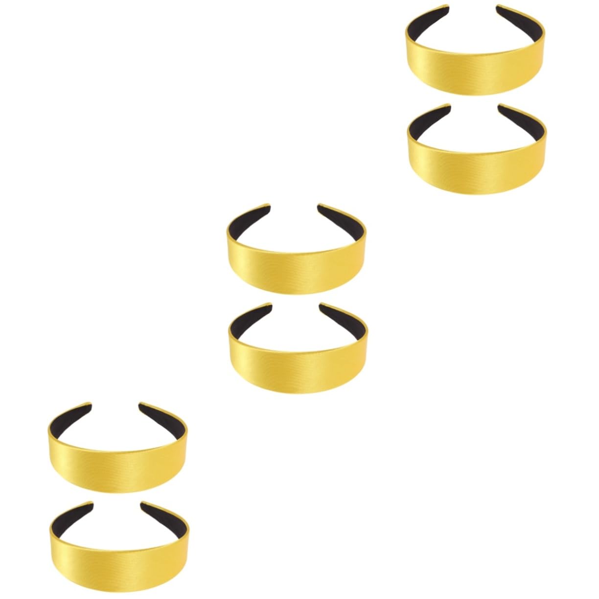 Healeved 6piezas Diadema Ancha De Color Sólido Cabello Elegante Para Mujer y Niñas Accesorio Creativo Amarillo Para Fiestas y Uso Diario
