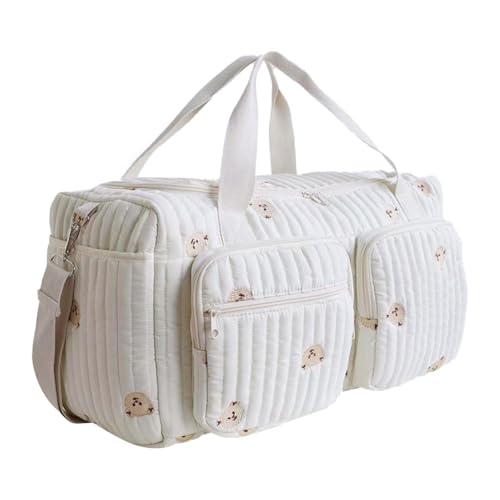 Image of Quilted infant Diaper Bag Durable Cotton Diaper bag for Travel and Outings