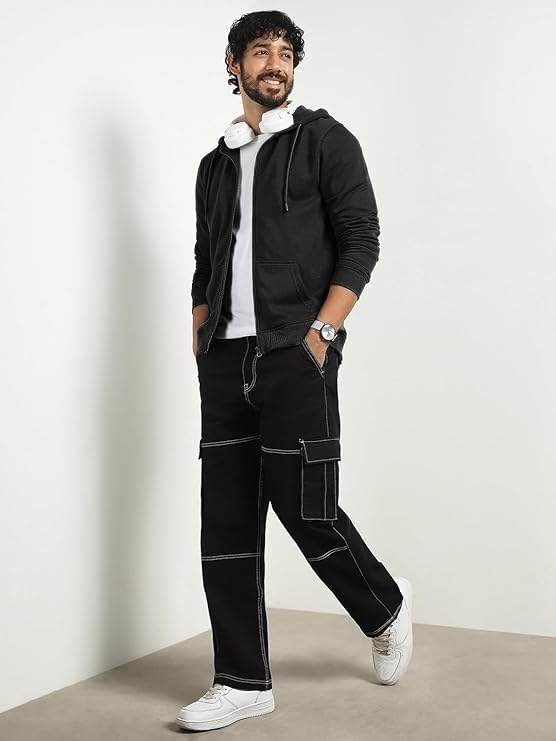 Image of Cotton Fleece Full Sleeve Regular Fit Hooded Neck Zipper Jacket for Men