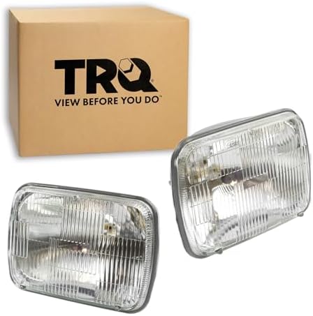 TRQ Driver and Passenger Side Headlight Assembly 2 Piece Set Sealed Beam Compatible with 99-10 Ford F250 F350 Super Duty 96-18 Chevrolet Express 1500 2500 3500 99-18 GMC Savana 1500 2500 3500 — view 7