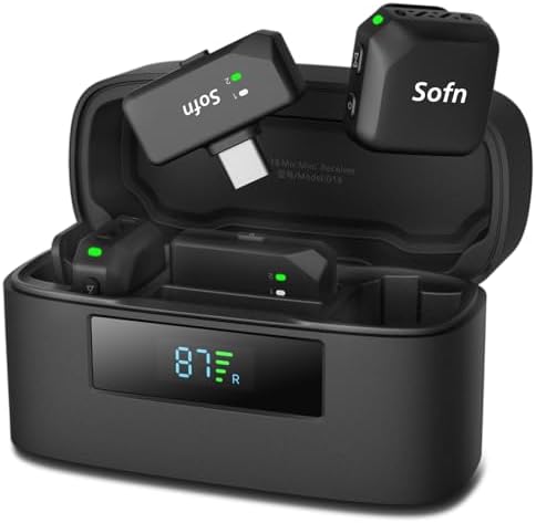 Wireless Lavalier Microphone for iPhone and Android(Lightning & USB-C),Lapel Mini Mic with 3-Level AI Noise Reduction,Wireless Mic with Magnetic Sheet for Video Recording,Vlog,YouTube