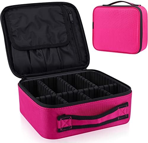 Travel Makup Bag Docolor Cosmetic Bag for Women, Waterproof Toolbox Makeup Brushes Bag with Compartment Removable Dresser Organizer