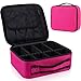Docolor Makeup Train Cases Cosmetic Case Professional Travel Makeup Bag Organizer Portable Makeup Artist Storage Bag for Cosmetics Makeup Brushes Toiletry Travel Accessories (Rose Red)