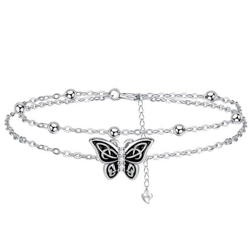 J.MUEN Mariposa Pulsera Para Mujer Plata de Ley 925 Ajustable Pulseras con Caja...