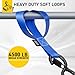 Soft Loop Tie Down Straps - 1,500 Load Capacity & 4,500 Lbs Breaking Strength - 6 Pack - Loops for Securing ATV, UTV, Motorcycles, Scooters, Dirt Bikes, Lawn & Garden Equipment - by AUGO
