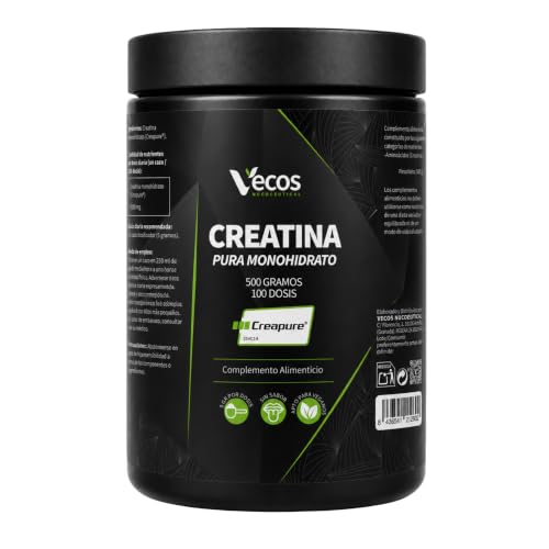 Creatina Monohidrato Creapure® – Polvo Micronizado 500 g sin Sabor – Alta Pureza Alemana para Máxima Fuerza, Potencia y Recuperación (500 Gramos)