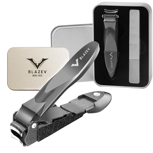 爪切り 高級 日本製ステンレス【2025年新デザイン・飛び散り防止】つめきり 高級 カーブ刃 個人ご家庭に便利 ガンメタ プレミアム 日常使いやギフトに 人気 【ヤスリ・収納ケース付き付き】