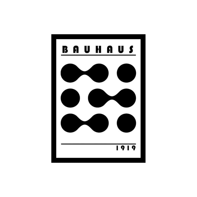 Image of BLINKART Vintage Bauhaus Retro Geometric Aesthetic Poster Gallery | Colorful Wrap Framed For Home Office Studio Living Room Modern Art Studio Decoration Abstract Shapes | (d156) | 13x10 Inch