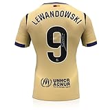 Exclusive Memorabilia Robert Lewandowski Signed Barcelona 2025-26 Away Soccer Jersey