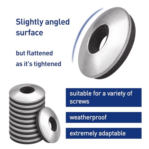 BOUMVID EPDM-Dichtscheiben mit Neoprenbeschichtung aus Edelstahl, Unterlegscheiben mit epdm Dichtung Beilagscheiben M8 x 22mm, 20 Stück Beilagscheibe für Schrauben