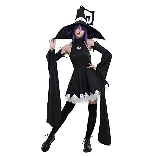 miccostumes Women's Costume Cat Witch Cosplay Dress Set Small Black