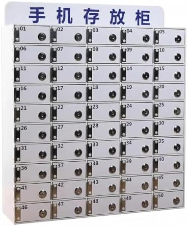 Wall Mounted Cell Phone Locker Cabinet for Office & Classroom, 60 Slots Storage Box with Lock & Keys, Secure Privacy Solution for Multiple Users