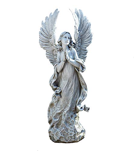 Estatua ángel rezando de resina 21 pulg miniatura 1