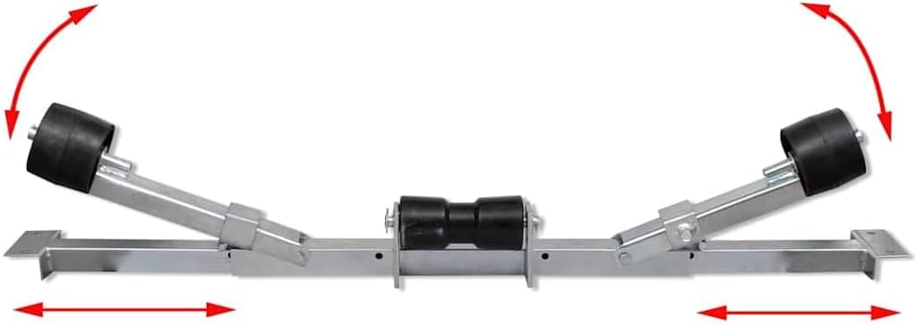 vidaXL Boat Trailer, Zinc-Coated Steel Boat Trailer with Keel Rollers, Adjustable Boat Trailer Bottom Support Bracket, Boat Trailer Accessory for Boat