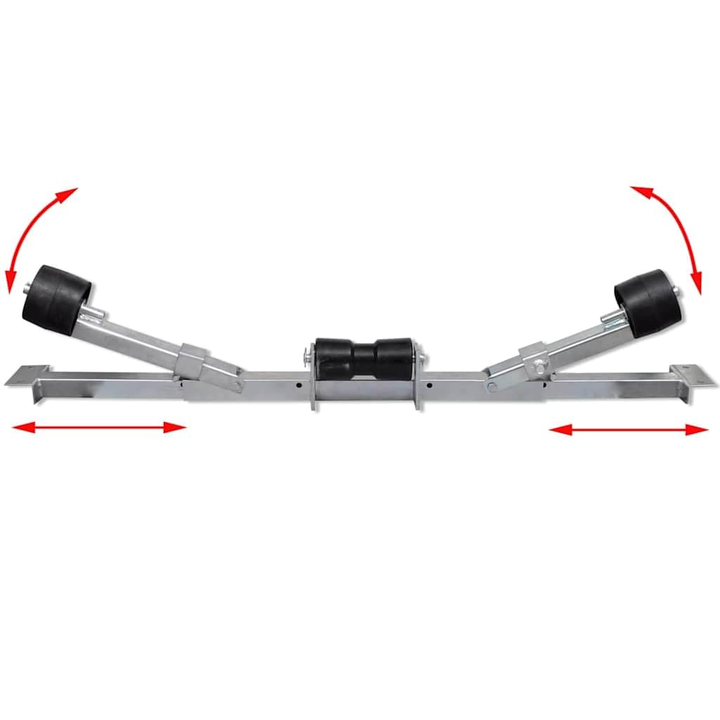 vidaXL Support Fond Rémorque Porte-bateau Rouleaux de Quille Auto Voiture