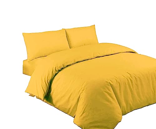 Ev Dekor® Duvet Cover Sets Ochre, Soft Microfibre Polyester Double Duvet Cover with Pillow cases - Image 2
