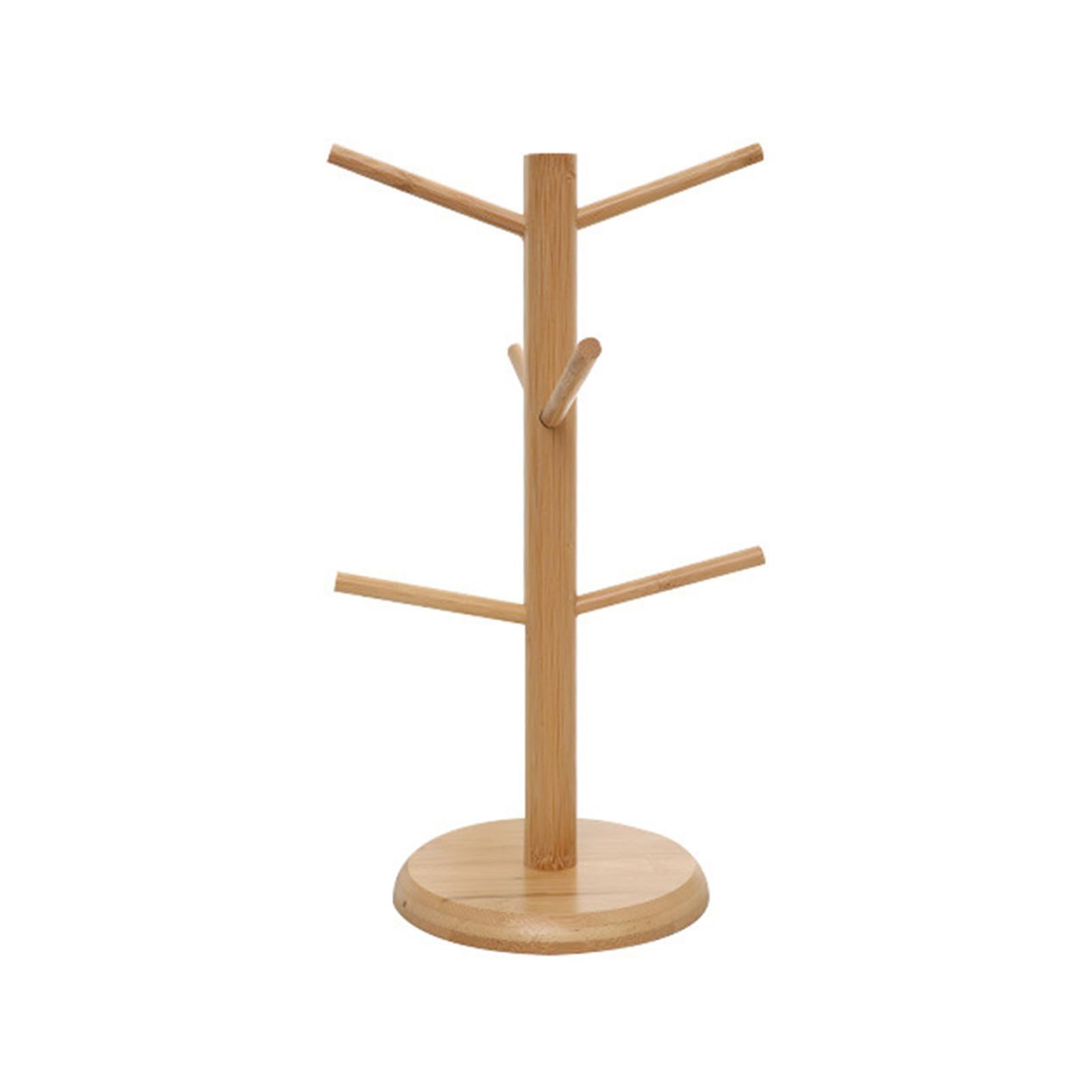 Buxuaaaa Gray Wood Cup Holder Organizers Cup Display And Storage Racks Tree Shape Wooden Countertop Storage Solution Display Stand