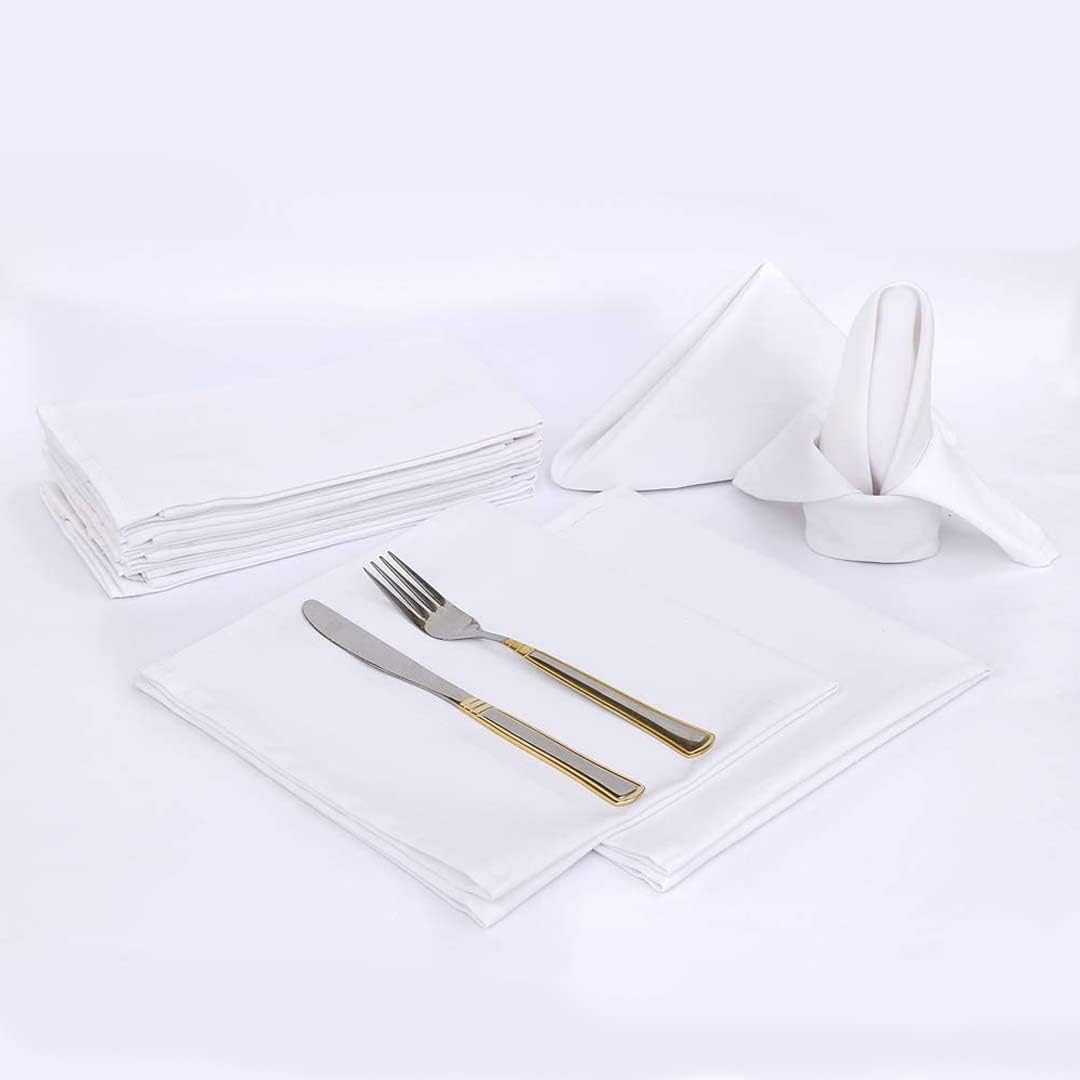 FURZON Kitchen Cloth Napkins 12 Pack Luxuriously Soft Durable Quality Cotton Napkin Perfect for Hotel Family Dinners Wedding and Home Use (18 inches x 18 inches)