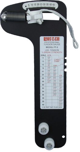 Sailboat Rigging Tension Gauge from Loos & Co., PT-2 Professional Hands-Free Force Gauge for Tensioning and Tuning of Shrouds, Cable Rigs, Wire Rope Standing Rigging, and Forestays, for 3/16, 7/32, and ¼ inch Cable Diameter