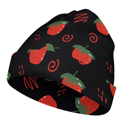 Cute Strawberry Kids Beanie Hat for for Girls Boys Children Cap Winter Knitted Chemo Cancer Headwear Accessories Gifts Decoration