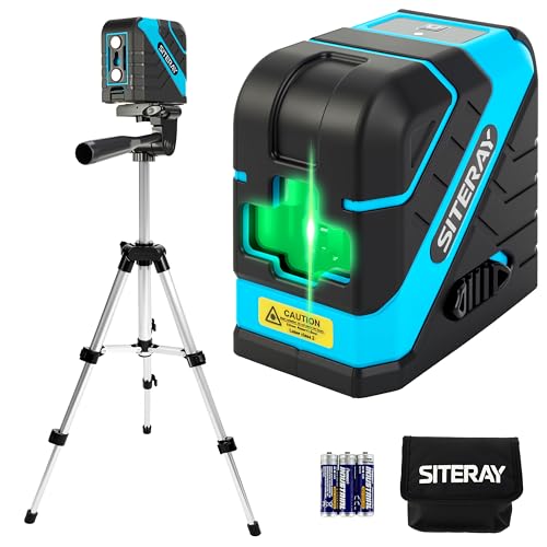 SITERAY Laser Level with Tripod Self Leveling, 98.5FT Cross Line Laser with Magnetic Base for Tile,Picture Hanging, DIY & Home Improvement Projects,AA Batteries * 3 & Carrying Pouch Included