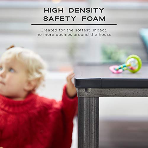 Bebe Earth Baby Proofing Edge And Corner Guard Protector Set, 20 Feet Edges & 8 Foam Corners, Furniture And Tables Child Baby Proof Bumpers, Pre-Taped Corner Cushions - Onyx Black #TOP4