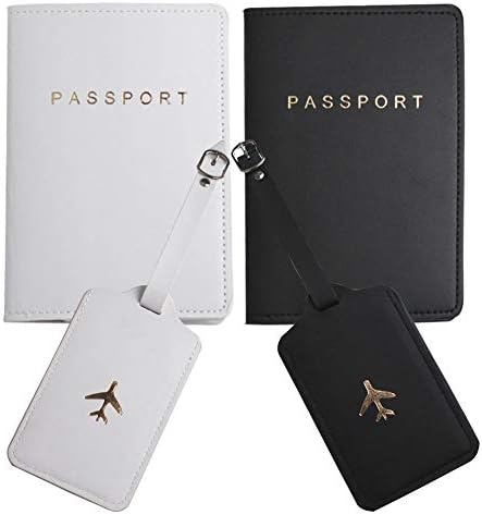 Snogisa Passport Wallets Travel Holder Set,Honeymoon gift, Slim Passport Case Covers and Organizer Slots Couple Travel Luggage Tags Passport Cover - Wedding Bridal Shower Gift