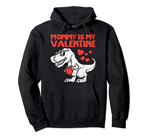 Mommy Is My Valentine Trex Heart Cute Dinosaur Boys Gift Sudadera con Capucha