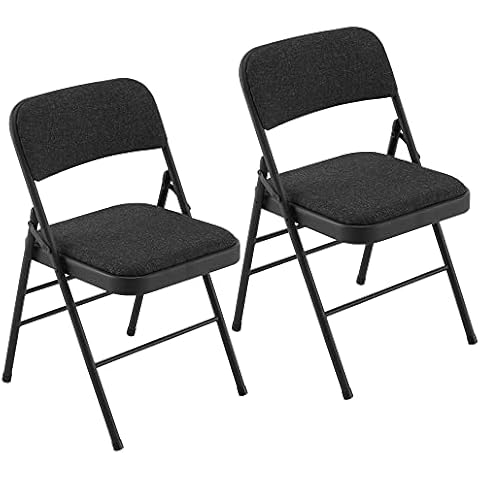 LeChamp Stoff Gepolsterte Klappstühle Innen Metall Klapptisch Schreibtischstuhl Klappbar Bürostuhl Küchenstühle Garten Industriestühle Klappstuhl mit Pad 2er Set Cover