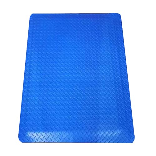 Tapis anti-fatigue en PVC amortissant éponge bleu 60 x 90 cm