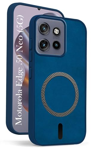 Image of Jkobi Leather Finish Back Cover Case for Motorola Moto Edge 50 Neo (MagSafe Compatible Wireless Charging | Soft Touch | Camera Bump Protection)