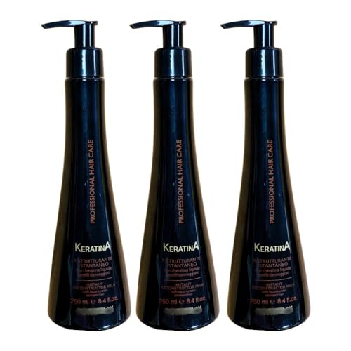 Ristrutturante Istantaneo con Cheratina Liquida Capelli Danneggiati, 250ml (3 Unità)