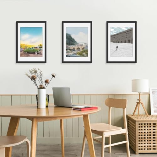 Image of Picrit 14x20 Black Picture Frame, Poster Frame for Wall, 3 Pack